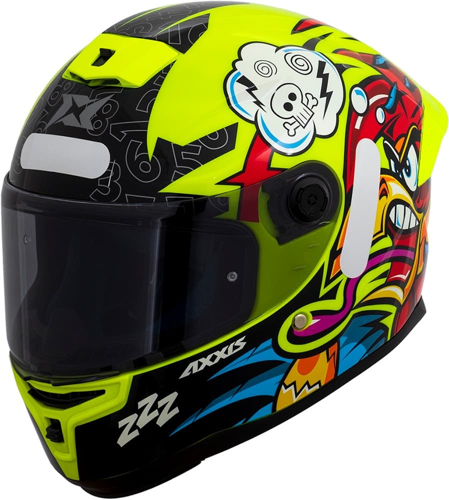 Capacete para Moto Axxis Hummer S Braap A3 - Tamanho M (57-58) - Amarelo Gloss Flour