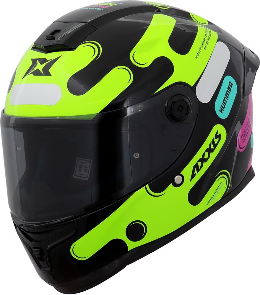Capacete para Moto Axxis Hummer S Liquer B13 - Tamanho L (59-60) - Gloss Flour Amarelo