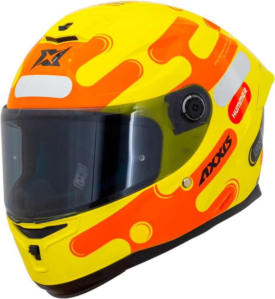 Capacete para Moto Axxis Hummer S Liquer C3 - Tamanho Xl (61-62) - Amarelo Brilhante