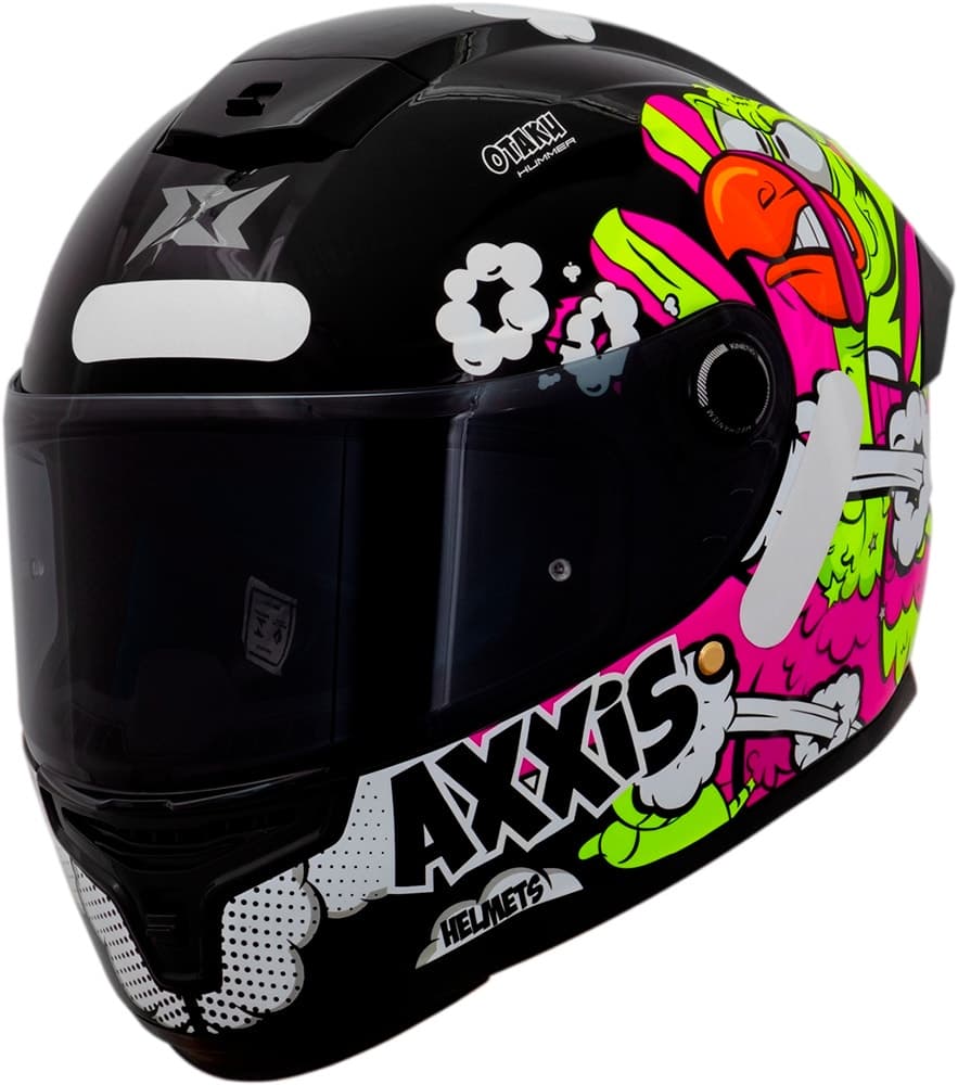 Capacete para Moto Axxis Hummer S Otaku C8 - Tamanho L (59-60) - Preto Brilhante