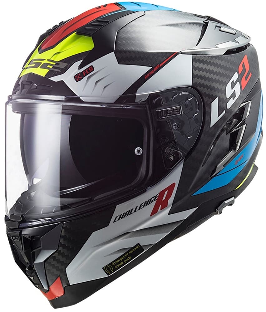 Capacete para Moto Ls2 Challenger Carbon Ct2 Ff327 Tamanho Xl (61-62) Sporty White