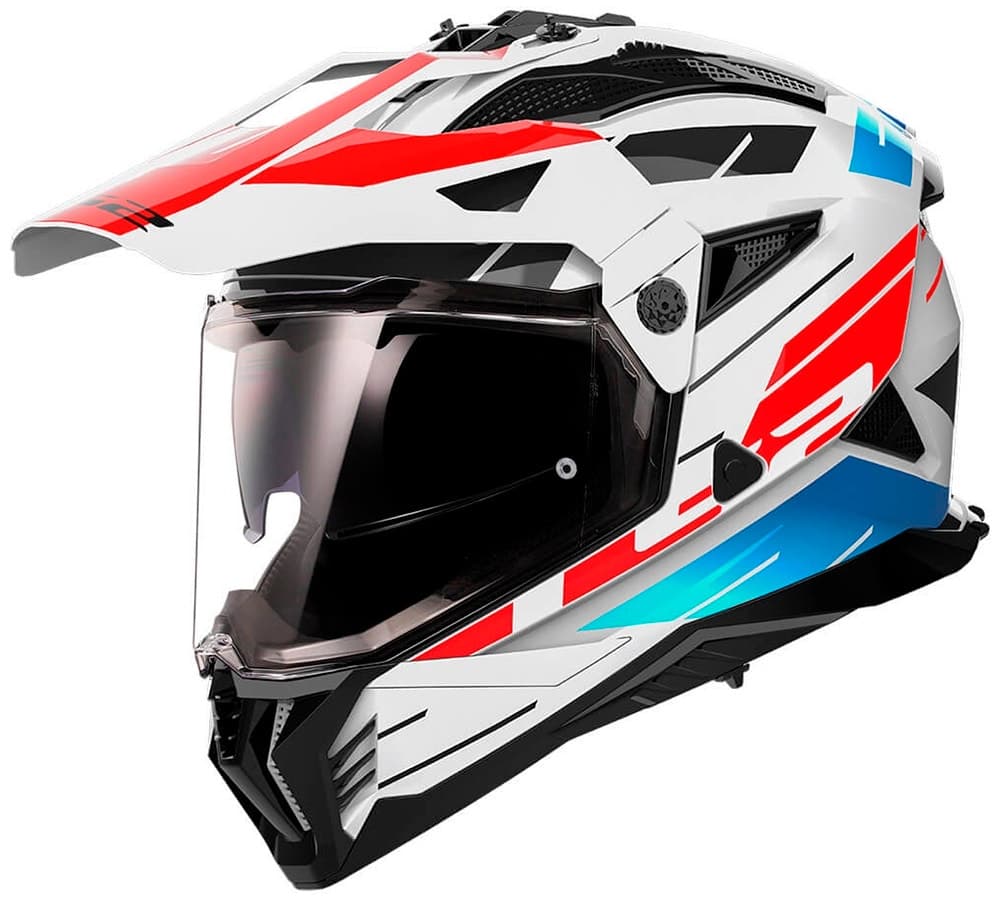 Capacete para Moto Ls2 Pioneer Ii Adventure Mx702 Tamanho Xl (61-62) Branco/Vermelho