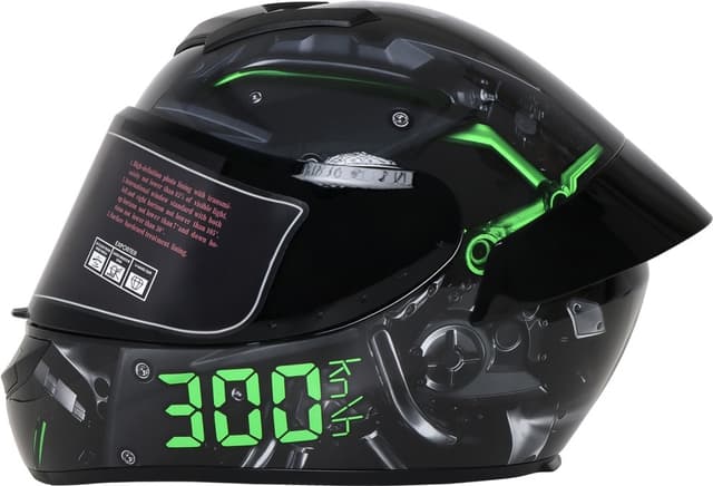 Capacete para Moto Lv Cool Helmet Seven C3 Tamanho L (59-60) Speed Verde / Preto