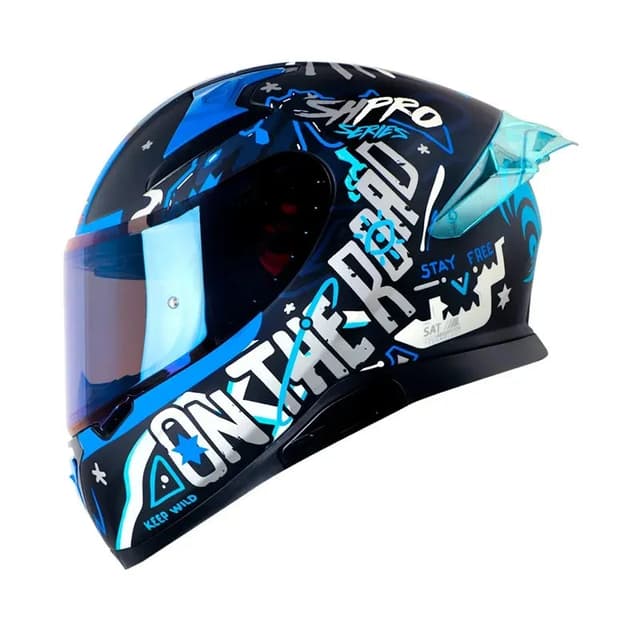 Capacete Shaft-Pro 612-Dv-Evo Funny - Preto Mate/Azul