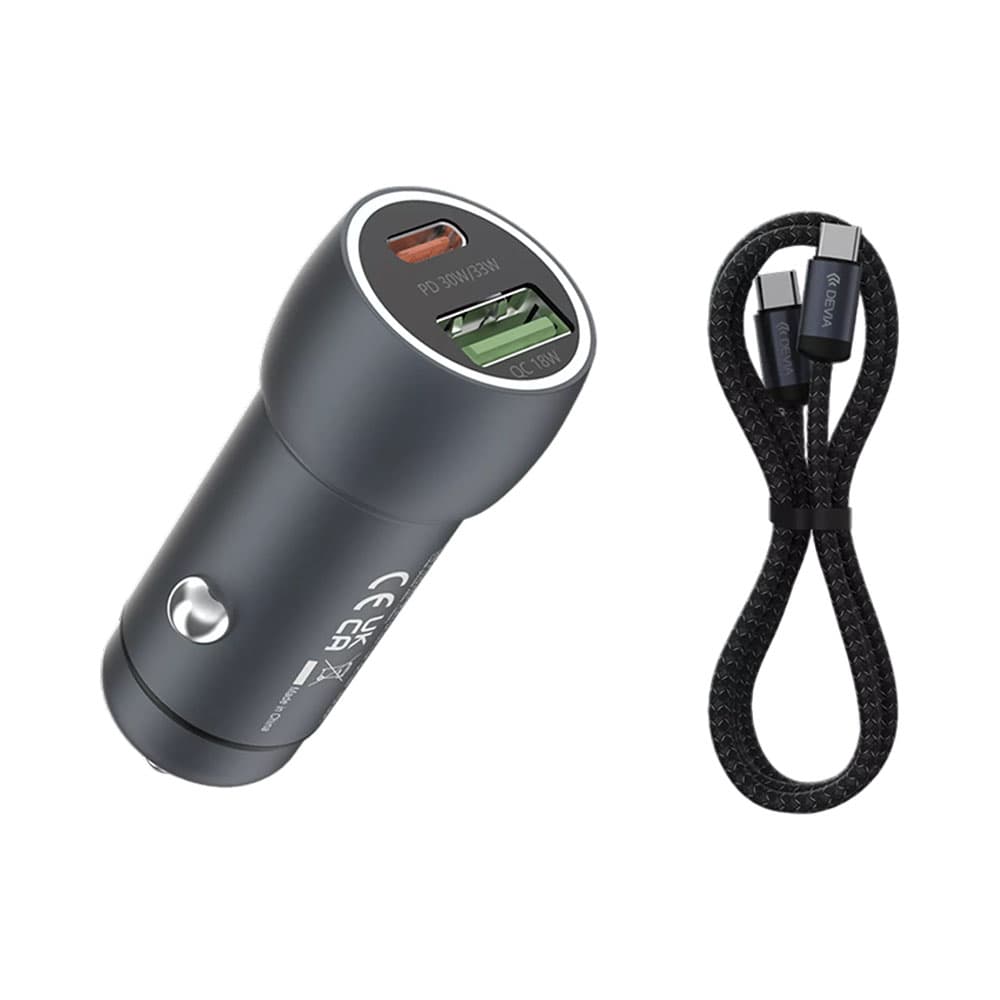 Carregador para Carro Devia J09 com Cabo USB-C 48W