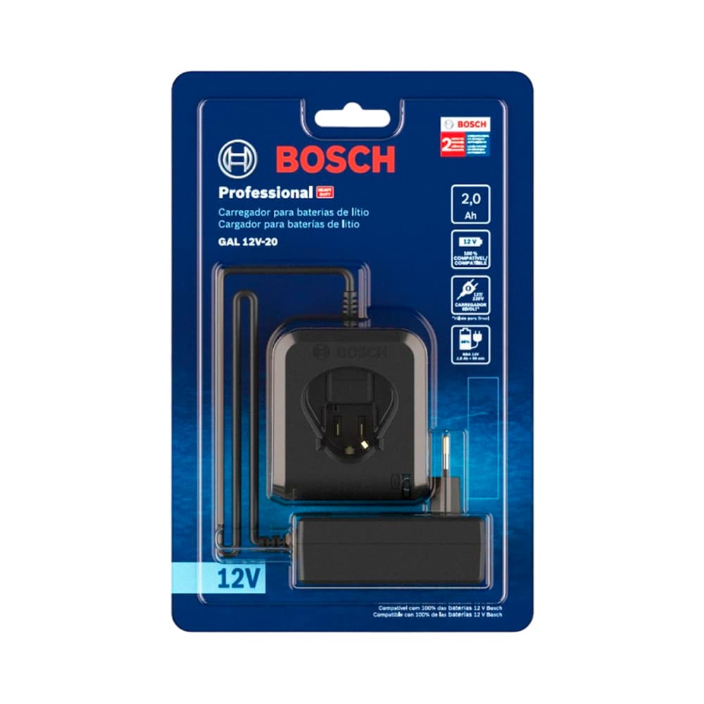Carregador Bosch 2608.000.728 para Bateria de Lítio 12V Bivolt