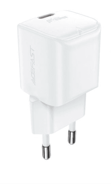 Carregador Acefast A77 Mini 30W USB-C + USB-C Branco
