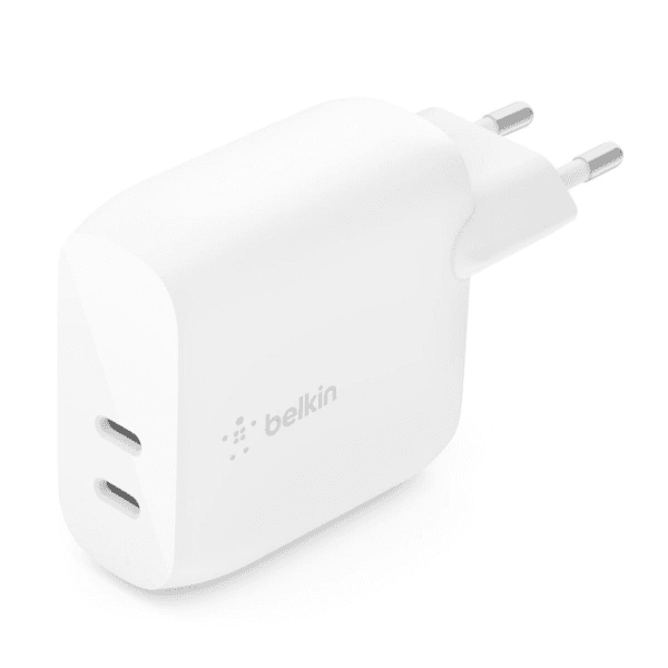 Carregador de Parede Belkin Dual Wall Charger 20W USB-C / USB-C Pd 40W - Branco
