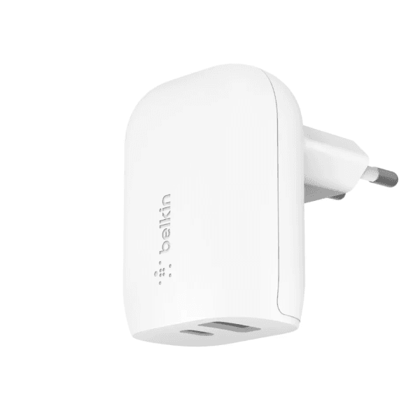 Carregador de Parede Belkin Dual Wall Charger 37W USB-A / USB-C (WCB007VFWH) - Branco