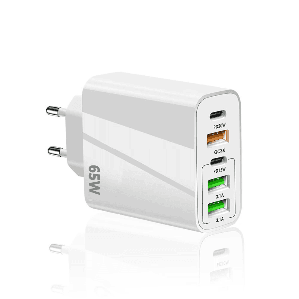 Carregador / Adaptador de Parede Geral Fast Charger 55-3C3 65W USB-A X3 USB-C X2 Bivolt Branco