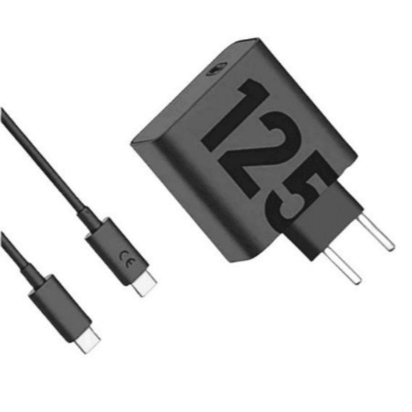 Carregador Adaptador de Parede Motorola Turbo 125W Duo Cabo USB-C USB-C Preto