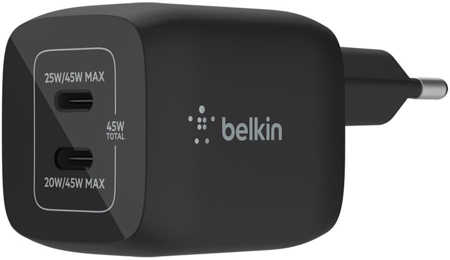 Carregador de Parede Duplo USB-C Belkin BoostCharge Pro 45W