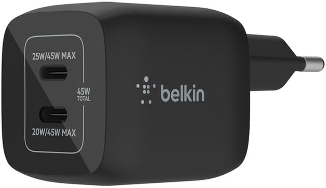 Carregador de Parede Duplo USB-C Belkin BoostCharge Pro 45W