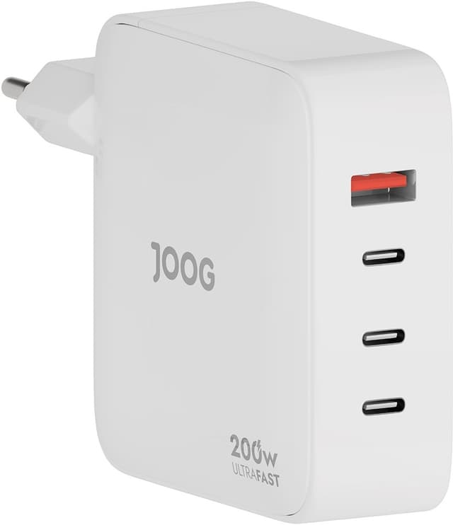 Carregador de Parede Joog Pd Charger PD200W-Jg 200W UltraFast USB-A + 3 Portas USB-C