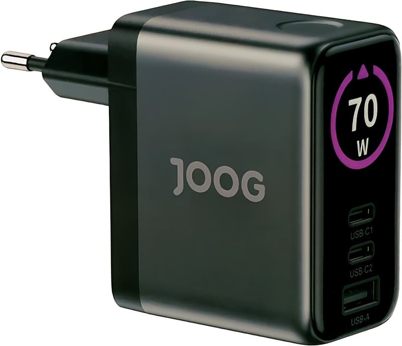 Carregador de Parede Joog Pd Charger VC70A 70W UltraFast USB-A + 2 Portas USB-C
