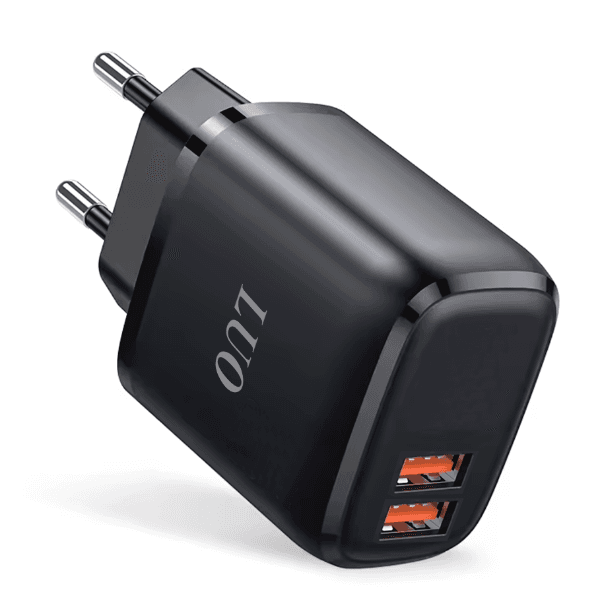 Carregador de Parede Luo Lu-8303 2X USB-A 2.4A 12W Preto