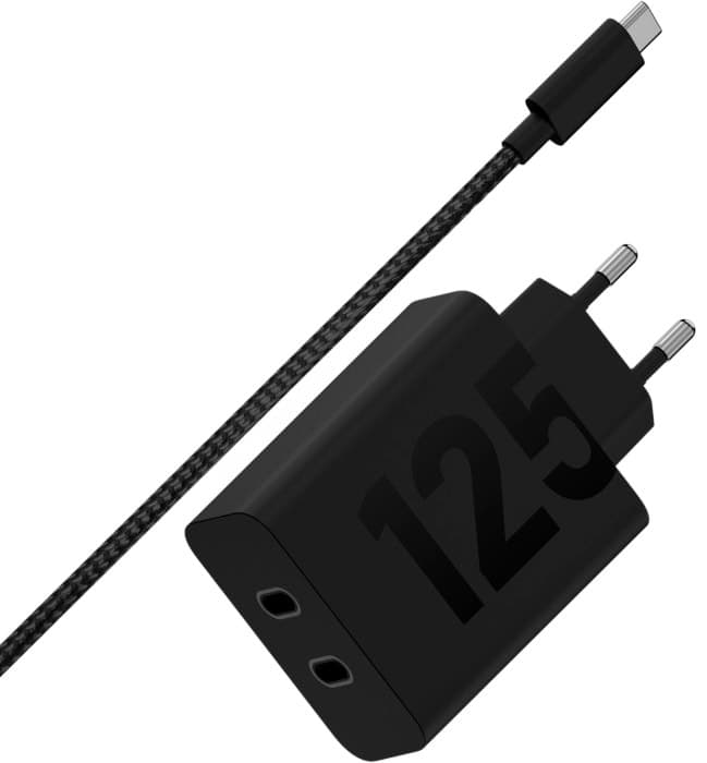 Carregador de Parede Motorola USB-C/USB-C Turbo Power 125W Duo Mcd-1259 - Preto