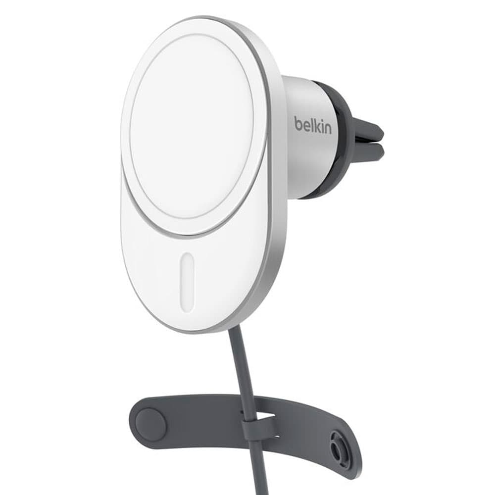 Carregador Magnético Sem Fio para Carro Belkin WIC008btGR-V2 com Qi2 15W – Cinza