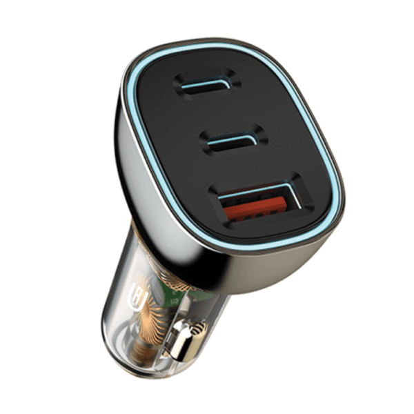 Carregador para Carro Ur Uc-07 68W 2 USB-C USB-A Preto Transparente