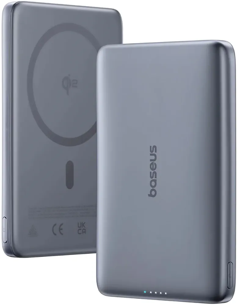 Carregador Portátil Baseus PicoGo Qi2 10000mAh 27W Magnético Cinza Espacial