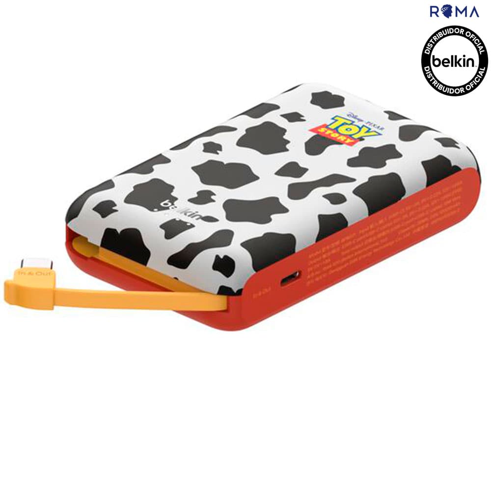 Carregador Portátil Belkin 10K com Cabo Integrado Toy Story Preto