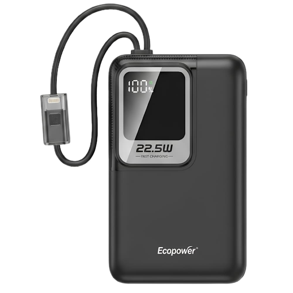 Carregador Portátil Ecopower Ep-C883 12.000mAh 22.5W Preto