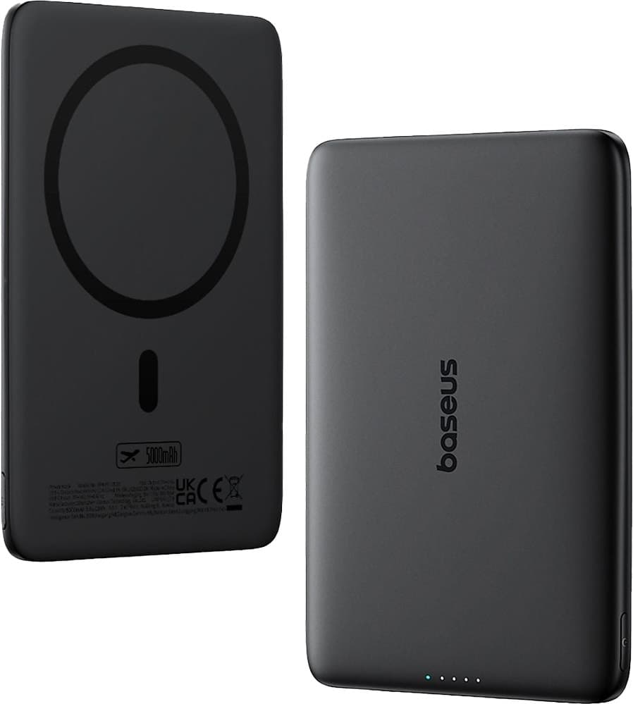 Carregador Portátil Baseus PicoGo Qi2 5000mAh 20W Magnético Preto Cósmico