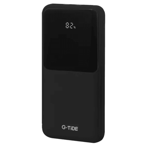 Carregador Portátil Power Bank G-Tide Easy 1 22.5W 10000mAh 2X USB Cabo Embutido Lightning USB-C Preto