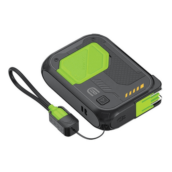 Carregador Portátil Power Bank Ur Up-16 22.5W 10000mAh MagSafe USB-A com Cabo USB-C - Lightning Preto/Verde