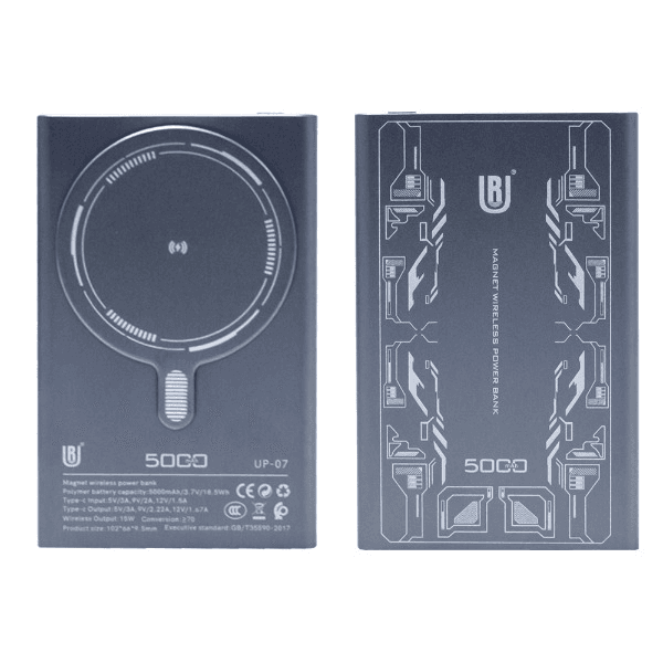 Carregador Portátil Ur Up-07 PowerBank 15W Magsafe Pd-20W 5000mAh USB-C Cinza