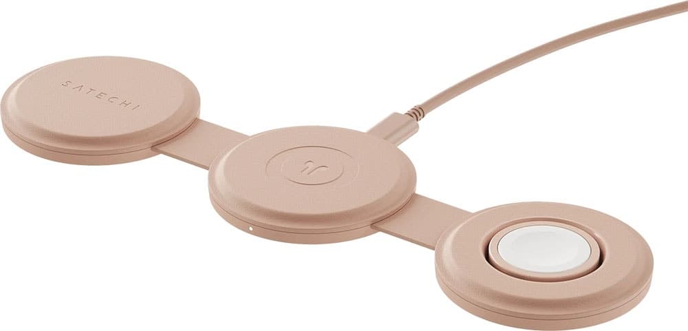 Carregador Sem Fio Satechi Qi2 OntheGo 3 Em 1 - St-QTG31R - Rosa
