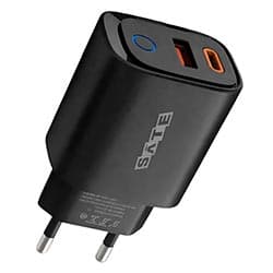 Carregador Tomada Satellite A-CC1204 USB / USB-C / 12W - Preto