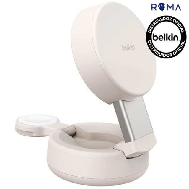Carregador Wireless Belkin WIZ043KQSD 2 Em 1 25W MagSafe Qi2 iPhone-Watch Sand