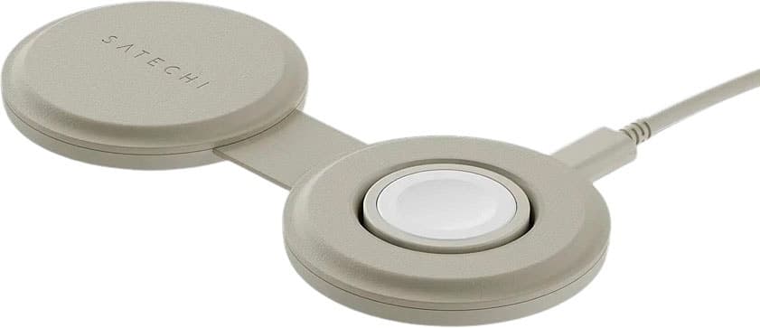 Carregador Wireless Satechi Qi2 OntheGo 2 Em 1 Sand
