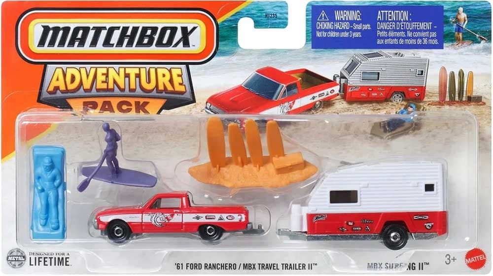 Carrinho Ford '61 Ranchero/MBX Travel Trailer Ii Matchbox Mattel - Jcn11