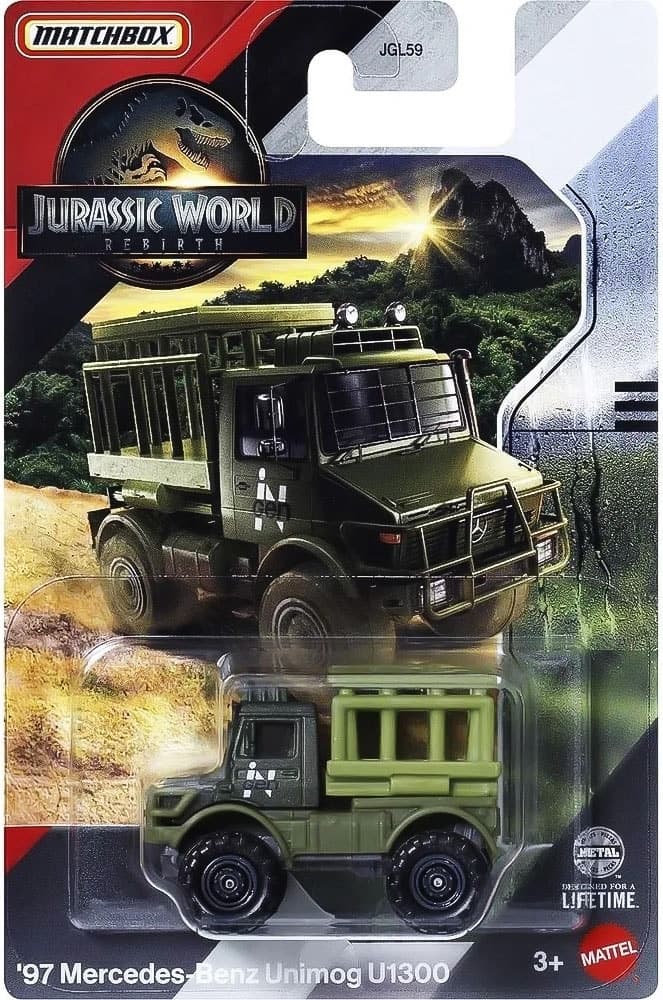 Carrinho Mattel Jurassic World '97 Mercedes-Benz Unimog U1300