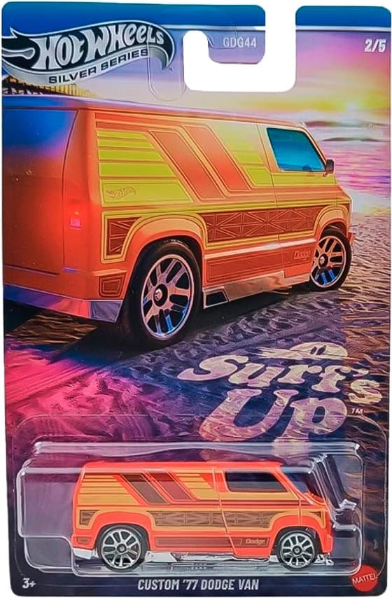Carrinho Custom '77 Dodge Van Hot Wheels Silver Series Mattel
