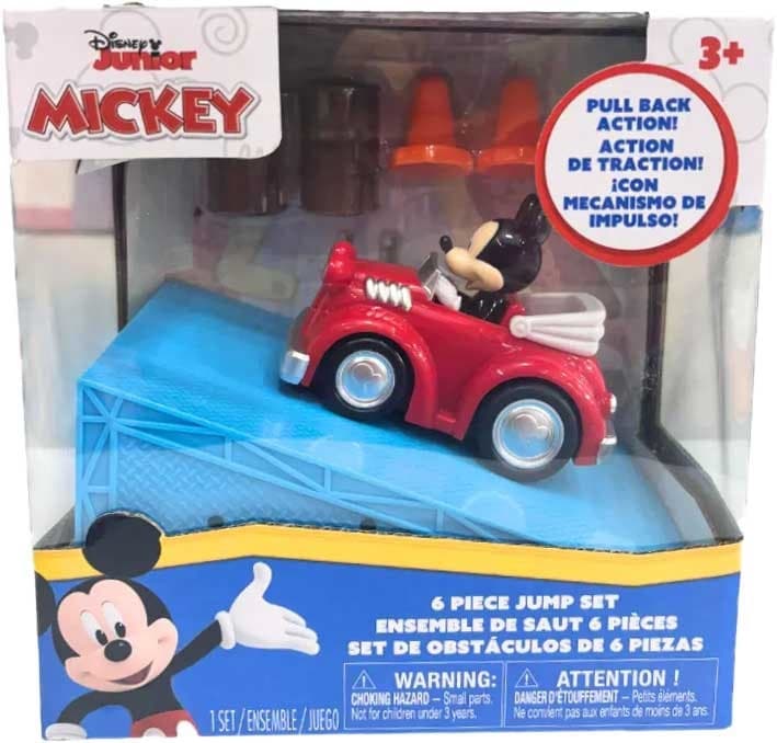 Carrinho Disney Junior Conjunto de Pista de Obstáculos - Mickey (6 Peças)