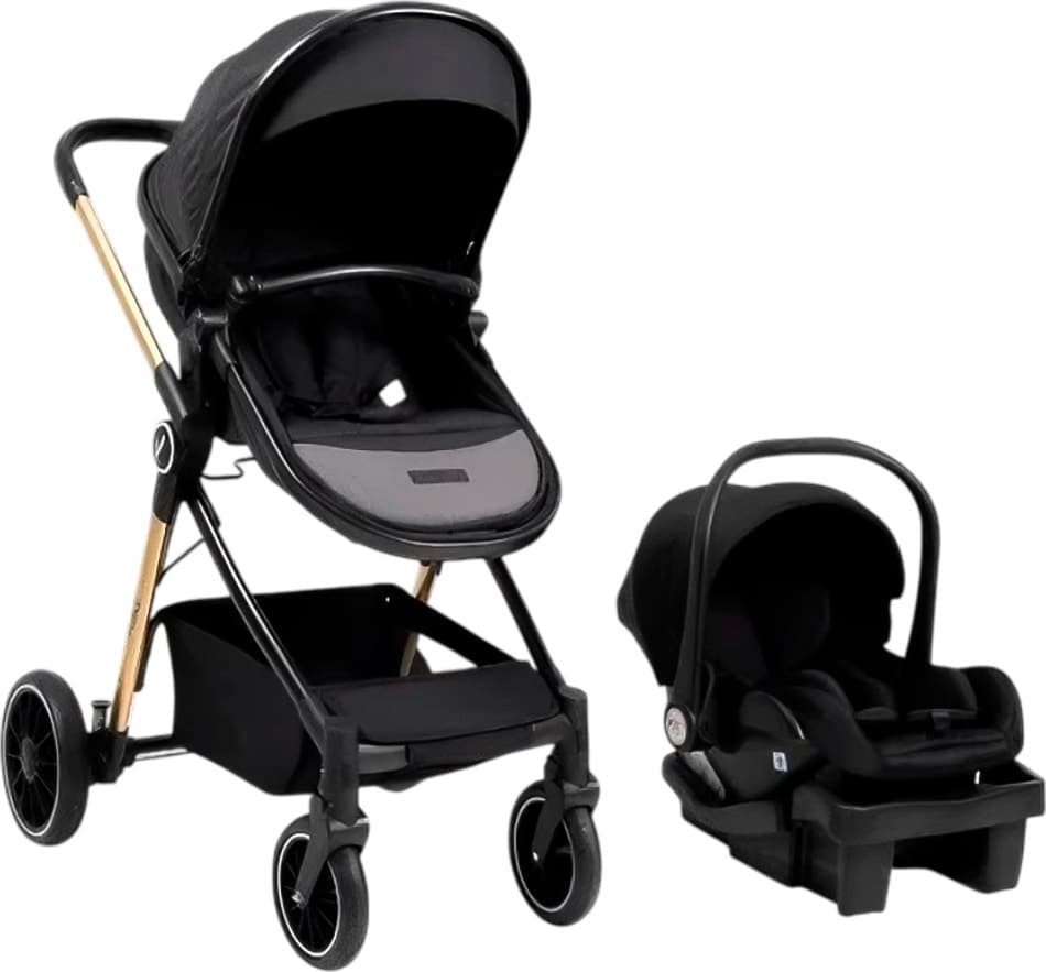 Carrinho e Bebê Conforto 3 Em 1 Premium PBSTR405BK