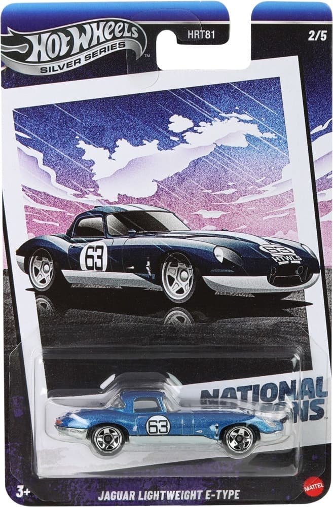 Carrinho Jaguar Lightweight E-Type Hot Wheels Silver Series Mattel Hrt81 Jby90