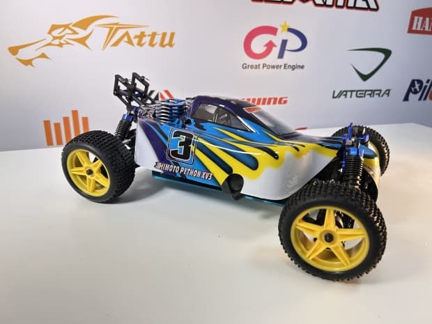 Carro Himoto 1/10 Cyclone Pro Buggy .18 Nitro Azul/Amarelo Hi8102