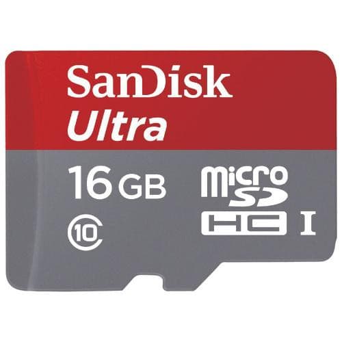 Cartão de Memória Micro Sd Sandisk Ultra 16GB 80MB/S Classe 10 Sdsquns-016G-GN3MA Cinza/Vermelho