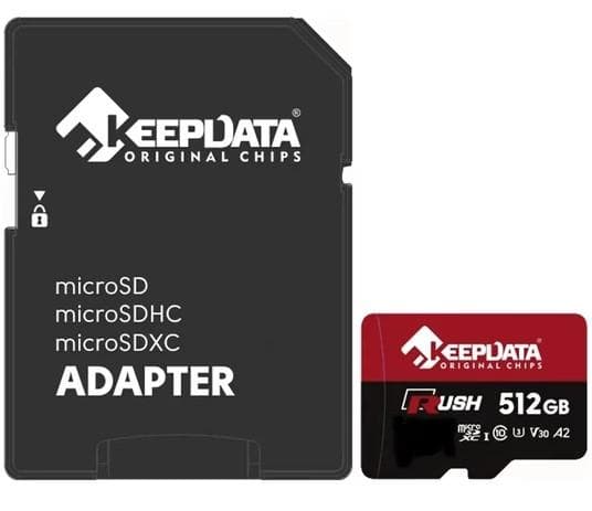 Cartão MicroSD 256GB Keepdata Rush A2 V30 160MB