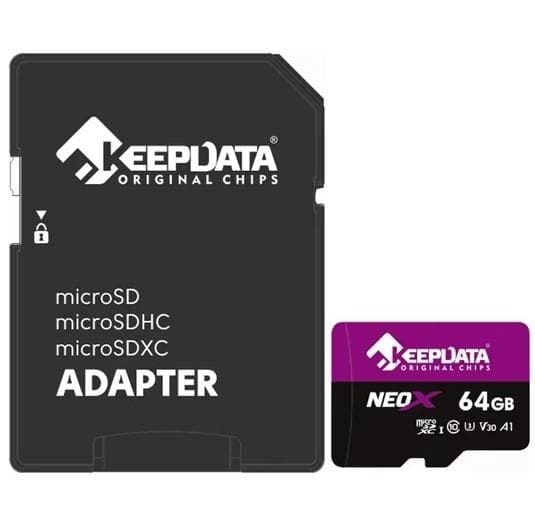 Cartão MicroSD Keepdata Neox A1 V30 64GB 95MB/s