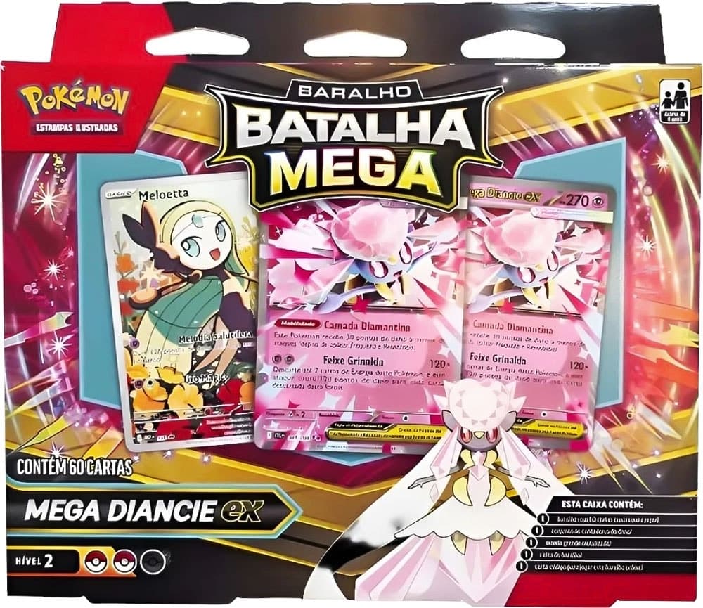 Cartas Pokémon Batalha Mega Diancie Ex - 10-10131-107 (60 Cartas)