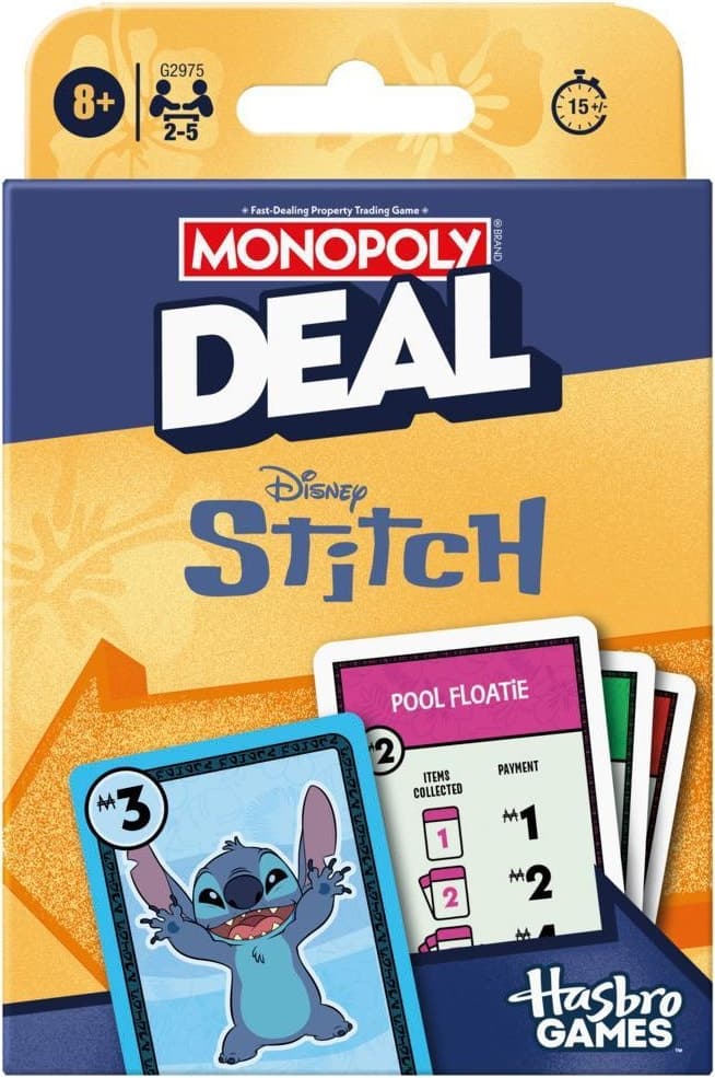 Jogo de Cartas Hasbro Monopoly Deal Edição Disney Stitch G2975