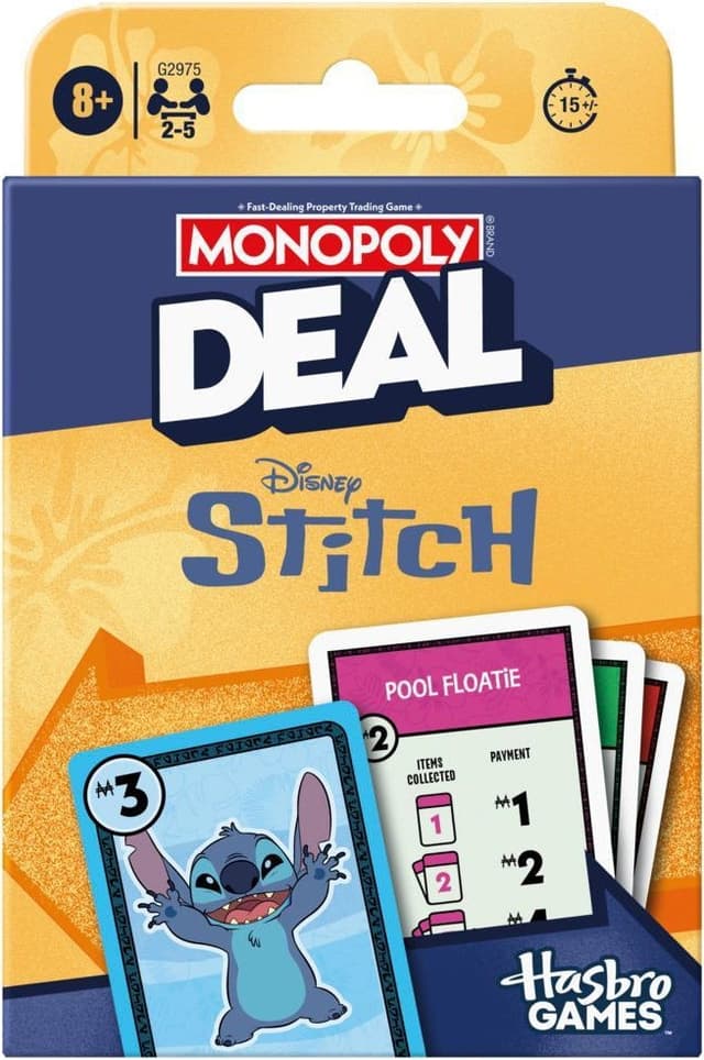 Jogo de Cartas Hasbro Monopoly Deal Edição Disney Stitch G2975