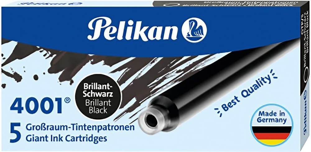 Cartucho de Tinta Pelikan 4001 para Caneta Gtp/5 Preto (5 Peças)