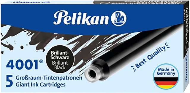 Cartucho de Tinta Pelikan 4001 para Caneta Gtp/5 Preto (5 Peças)