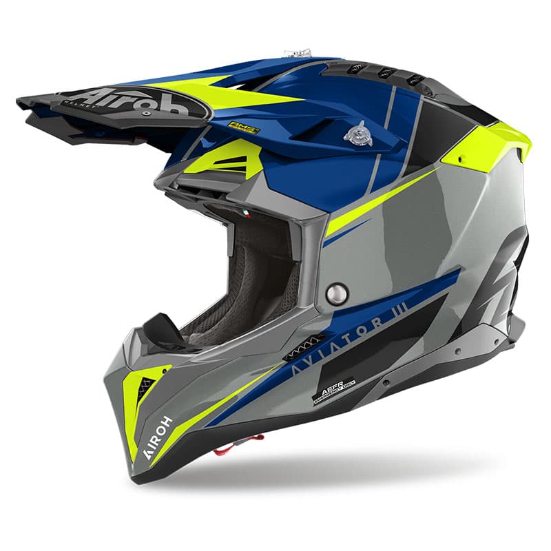 Capacete Airoh Aviator 3 Push Blue Gloss L